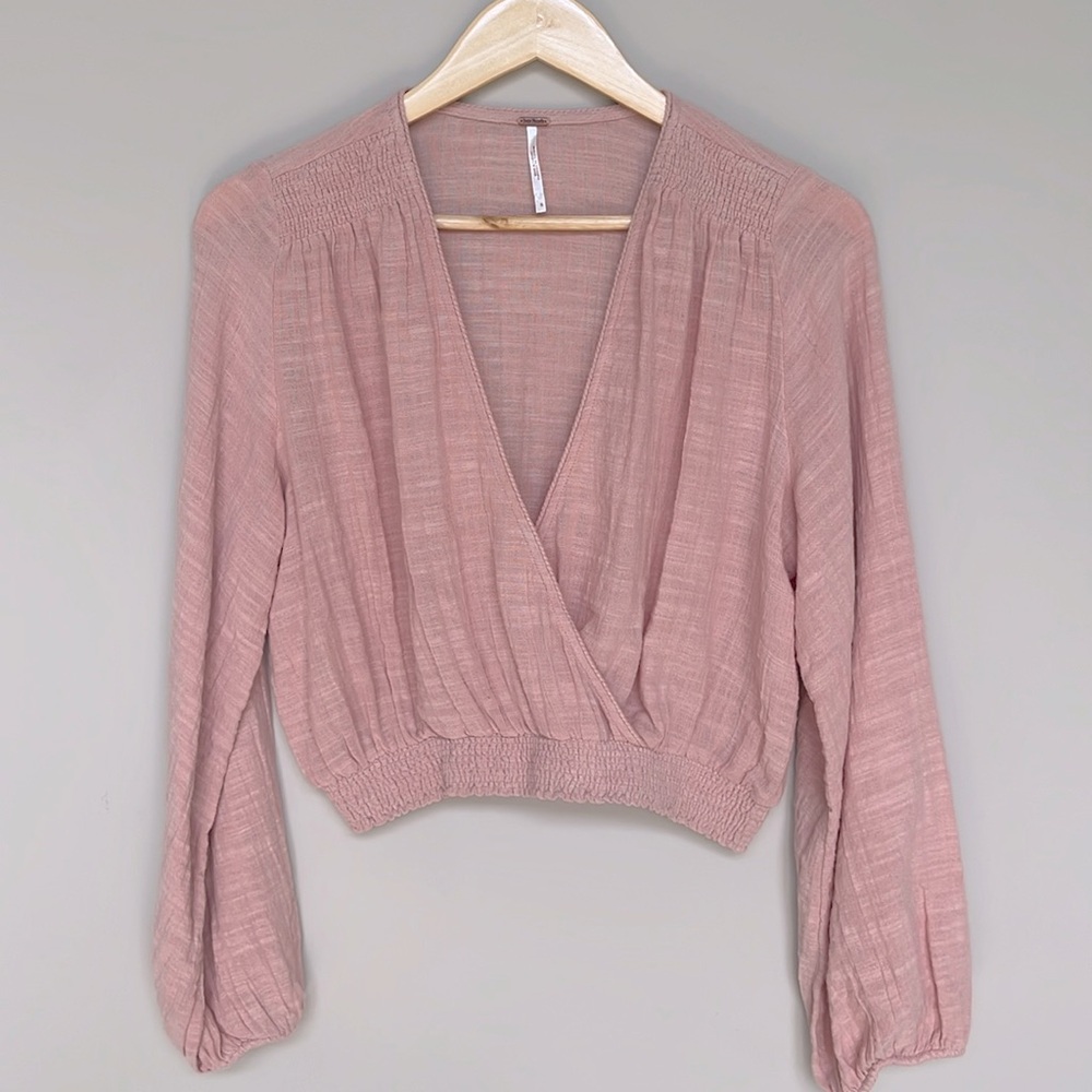 Free People Cherry Blossom Cropped Wrap Top